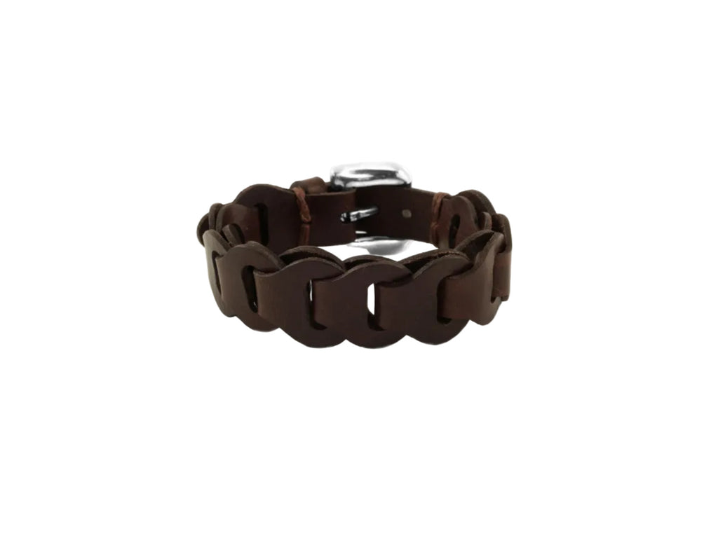 Pulsera con baño de plata y piel
