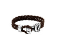 Pulsera con baño de plata y piel