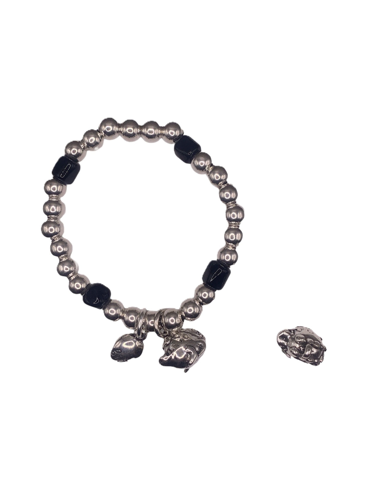 Pulsera Cocodrilo con baño de plata y resina