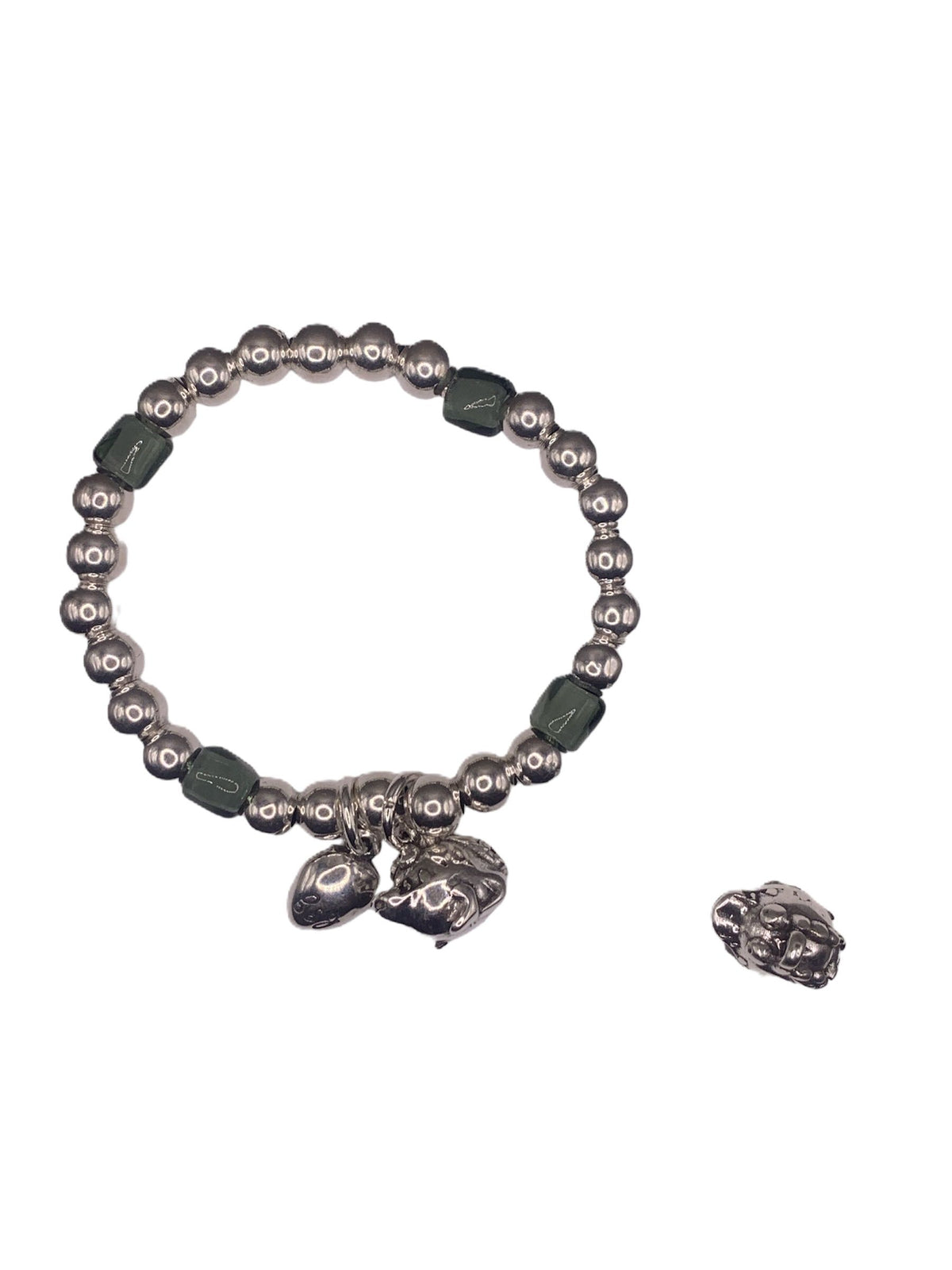 Pulsera Cocodrilo con baño de plata y resina