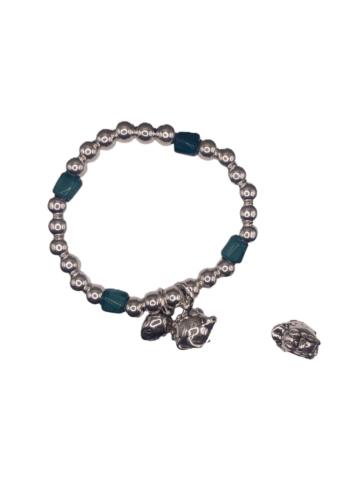 Pulsera Cocodrilo con baño de plata y resina