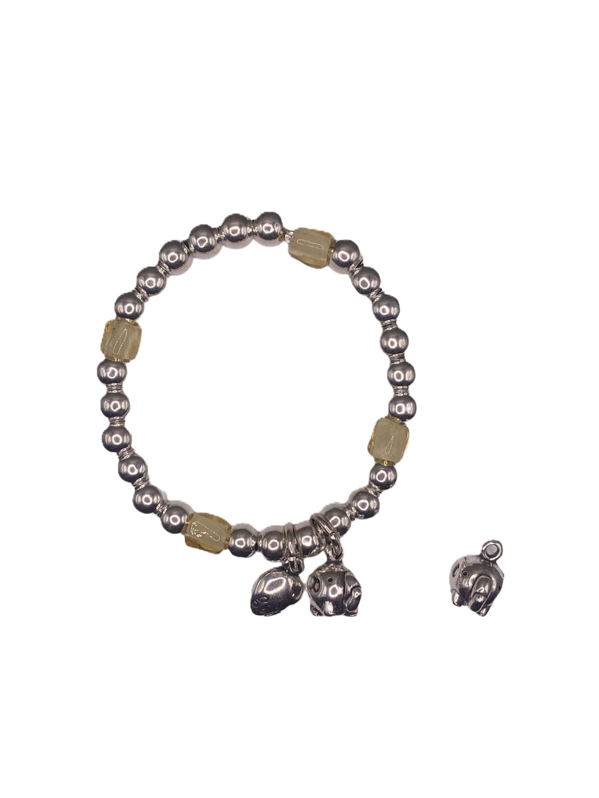 Pulsera Elefante con baño de plata y resina