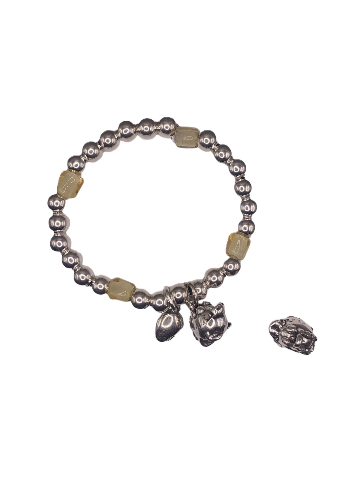Pulsera Cocodrilo con baño de plata y resina