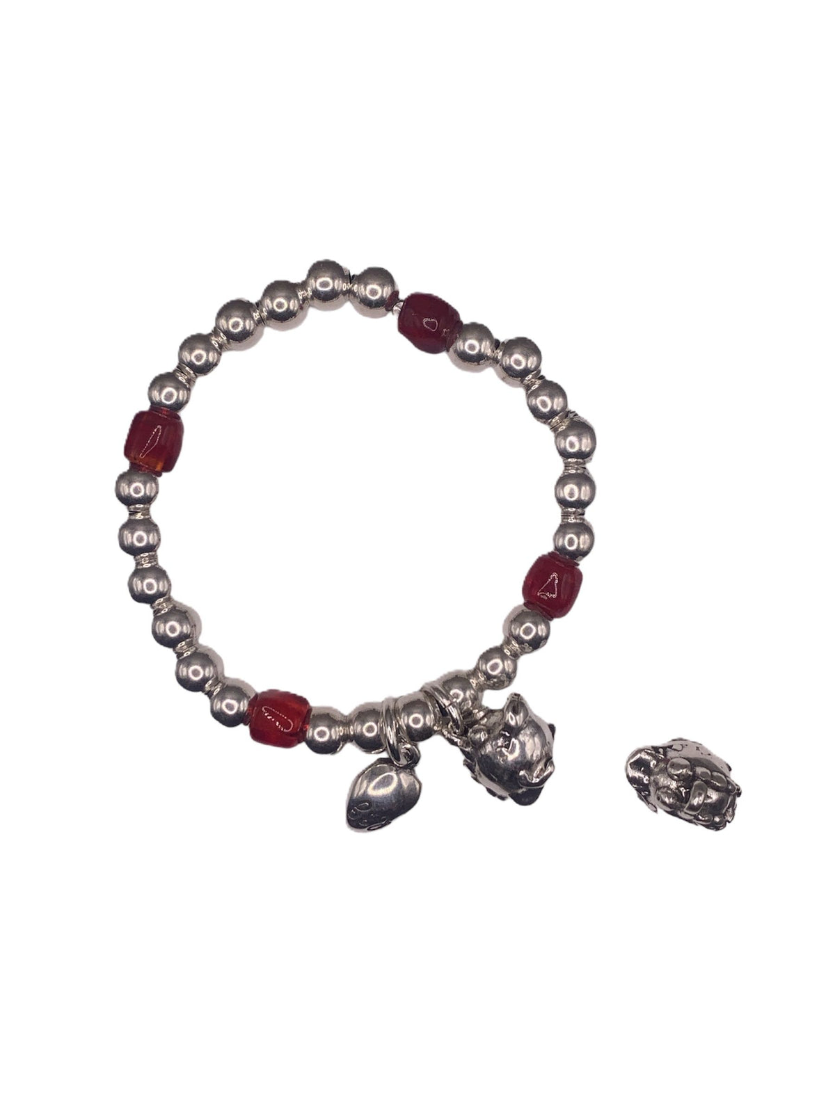 Pulsera Cocodrilo con baño de plata y resina
