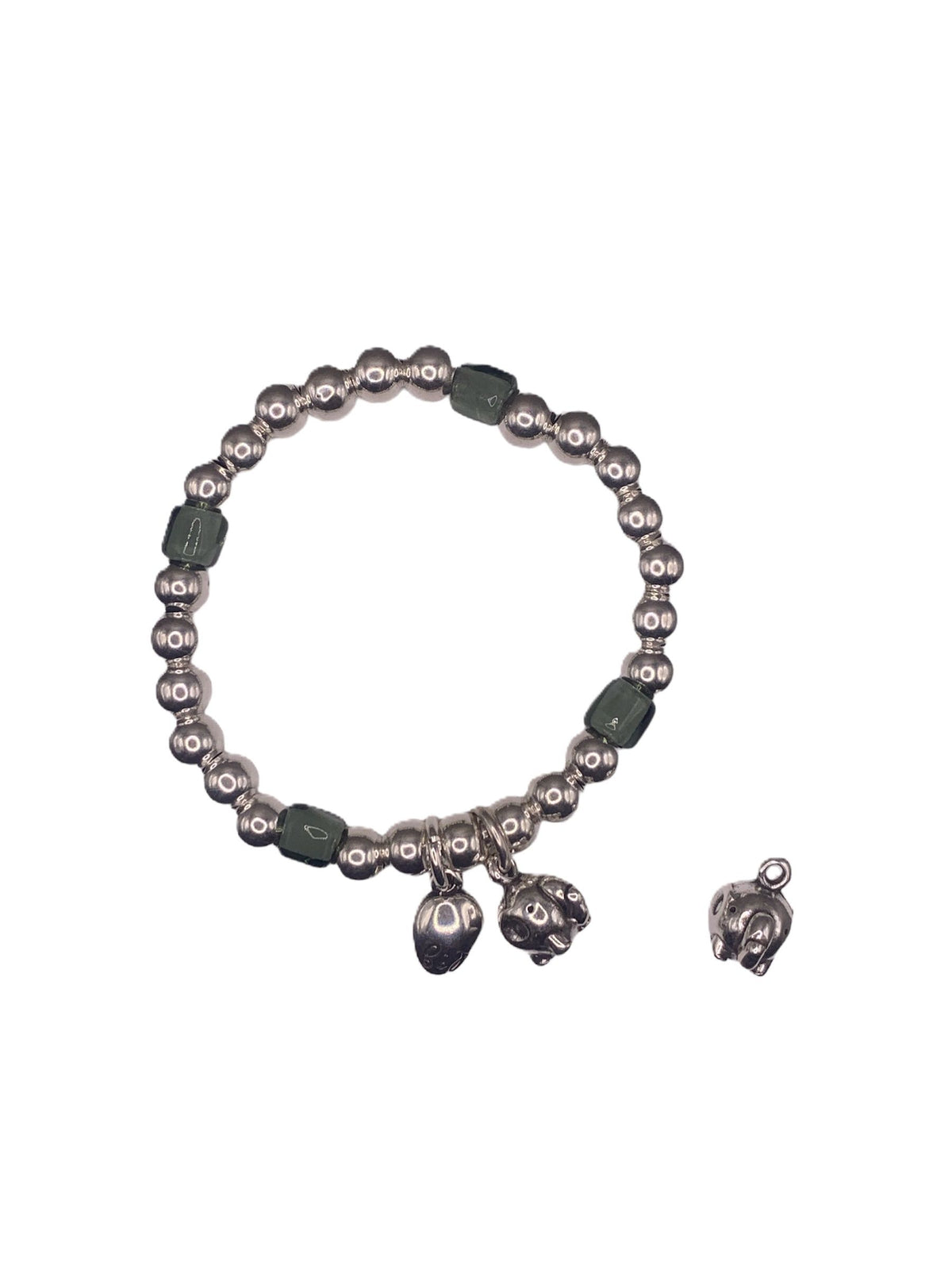 Pulsera Elefante con baño de plata y resina