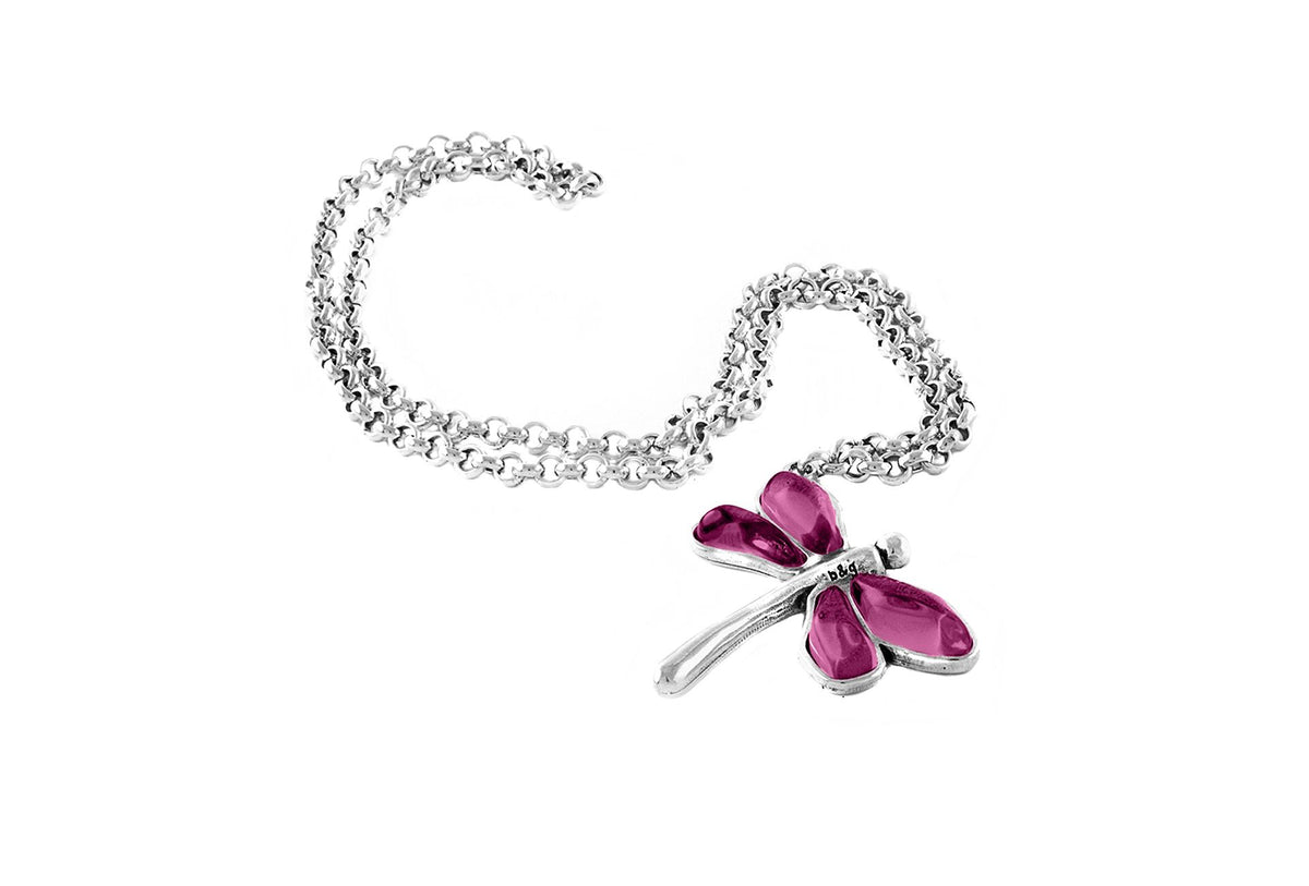 Collar con baño de plata y resina