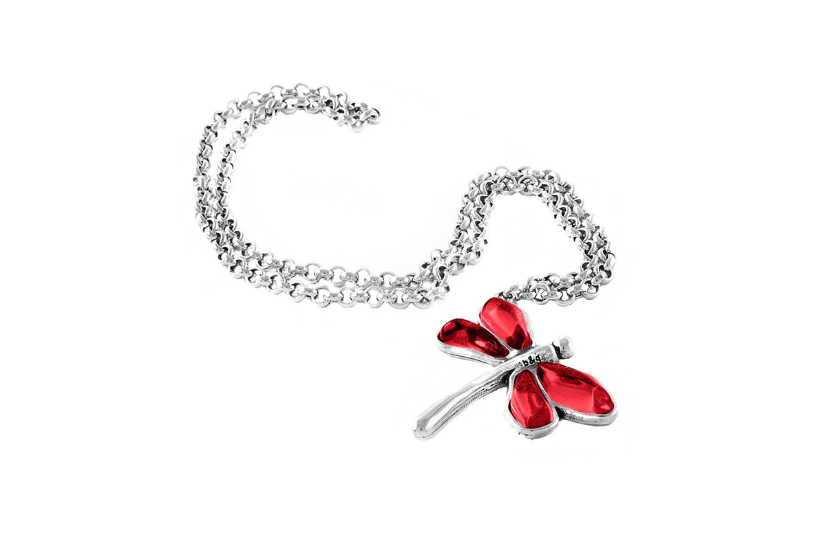 Collar con baño de plata y resina