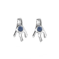Pendientes studs bañado en plata y resina
