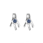 Pendientes studs bañado en plata y resina