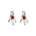Pendientes studs bañado en plata y resina