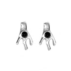 Pendientes studs bañado en plata y resina