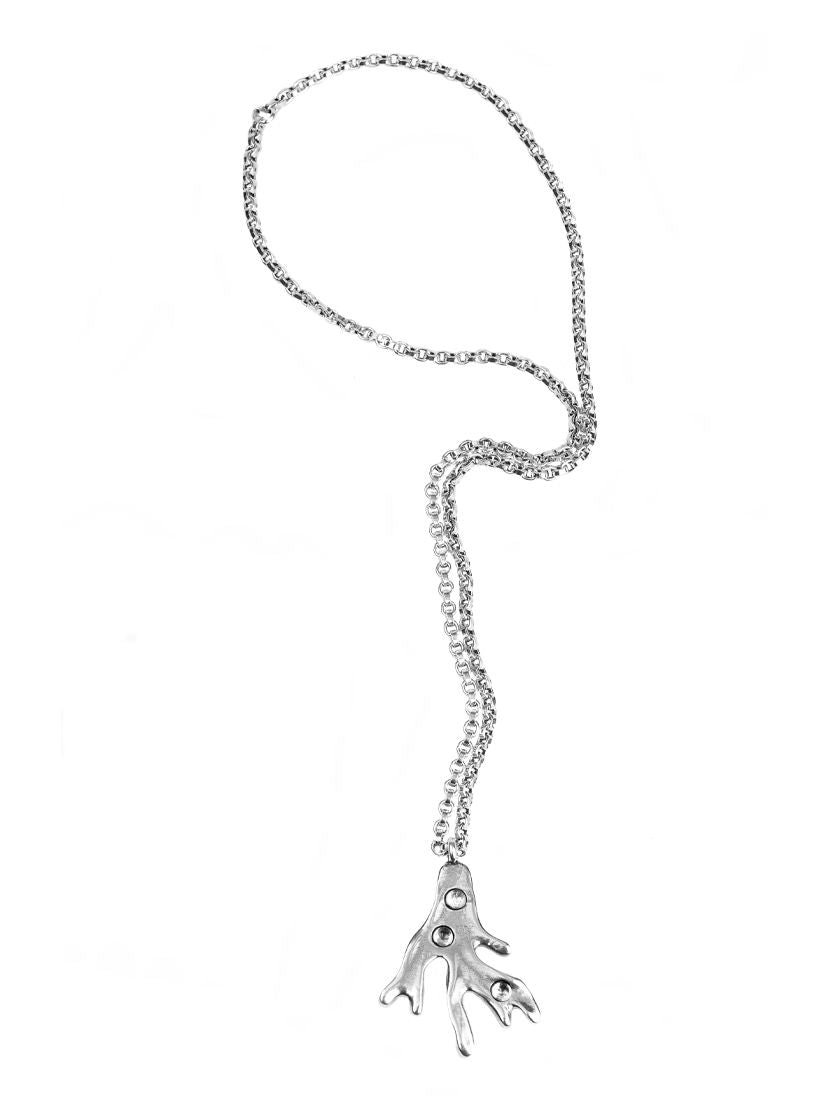 Collar bañado en plata y resina