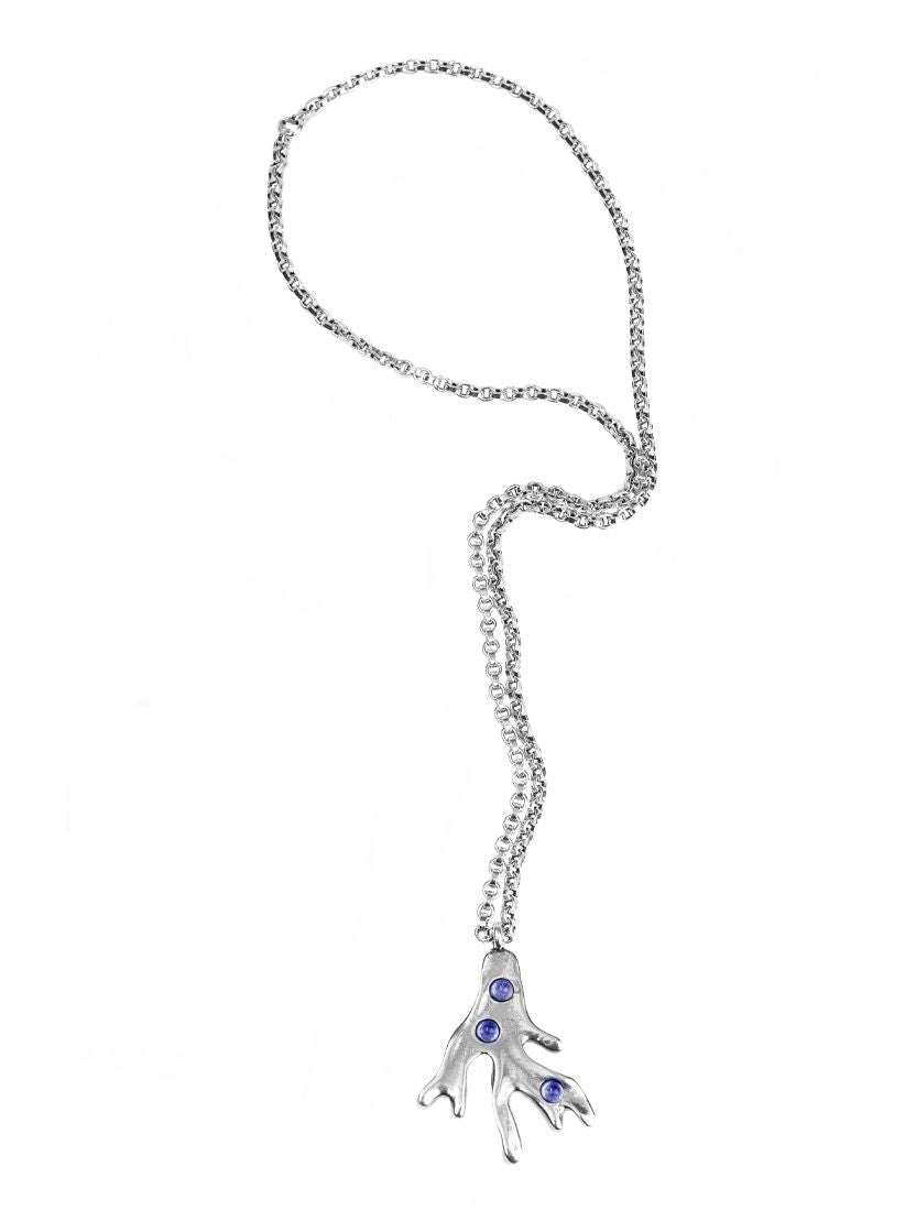 Collar bañado en plata y resina