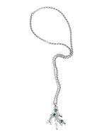 Collar bañado en plata y resina