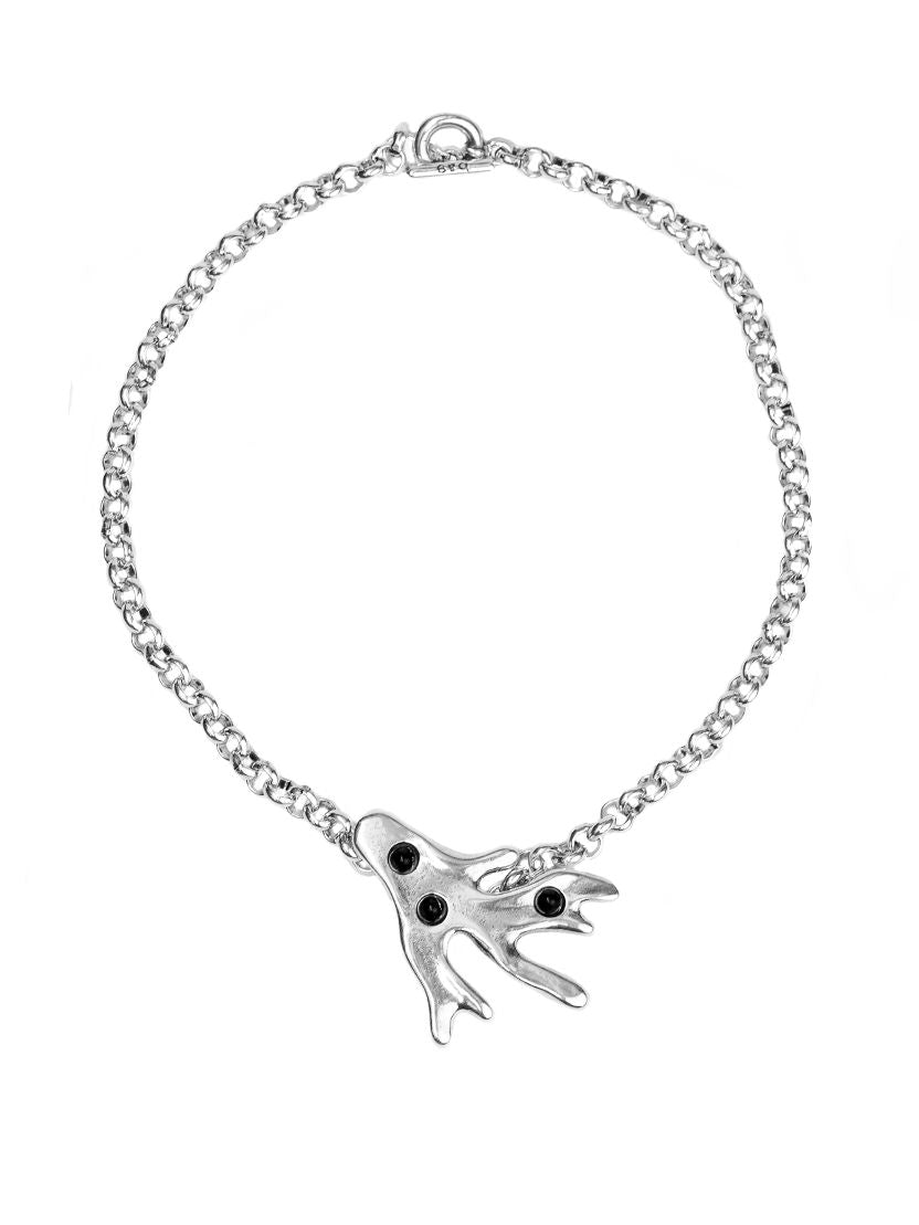 Collar bañado en plata y resina