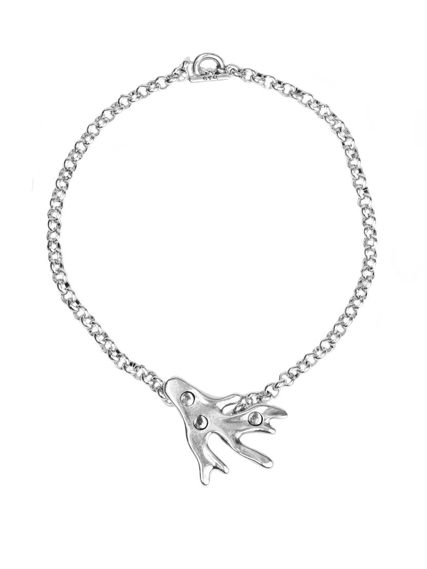 Collar bañado en plata y resina