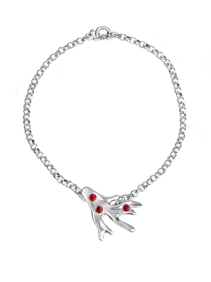 Collar bañado en plata y resina
