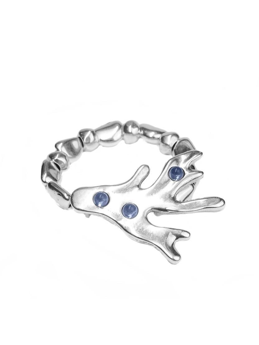 Pulsera con baño de plata y resina