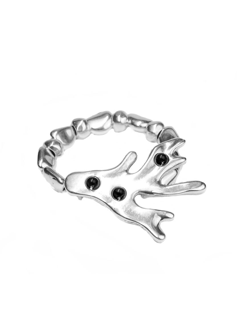 Pulsera con baño de plata y resina