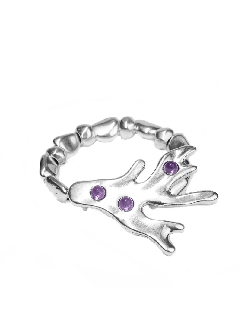 Pulsera con baño de plata y resina