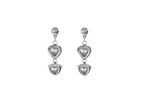 Pendientes largos bañados en plata y cristal