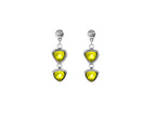 Pendientes largos bañados en plata y cristal