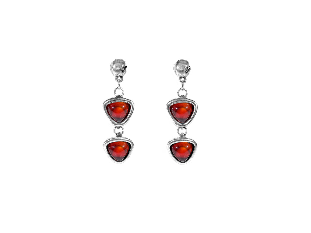 Pendientes largos bañados en plata y cristal