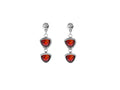 Pendientes largos bañados en plata y cristal