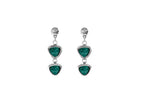 Pendientes largos bañados en plata y cristal