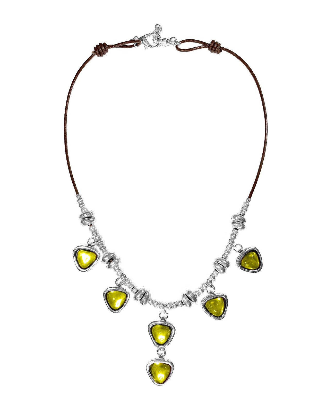 Collar bañado en plata y cristal