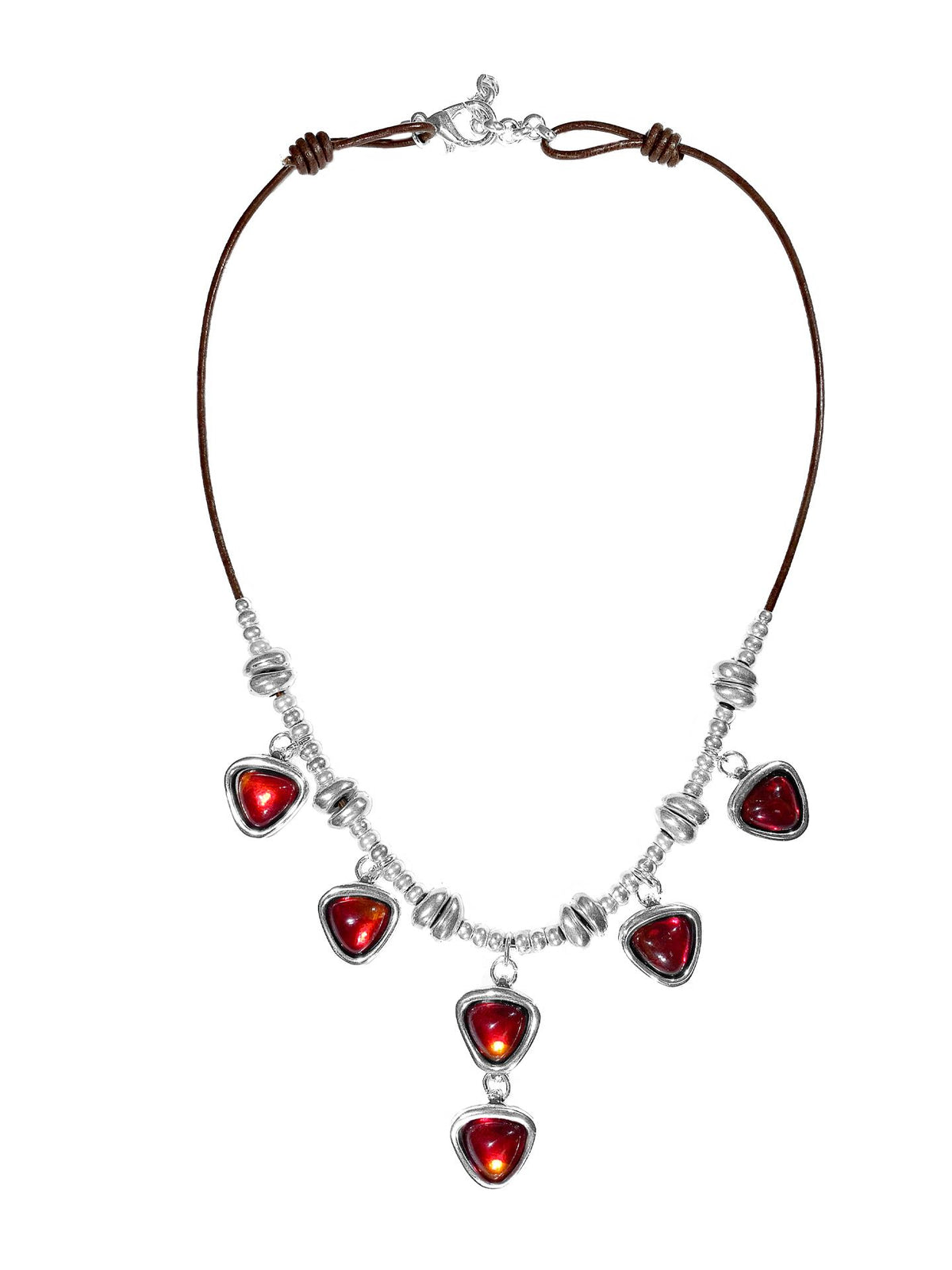 Collar bañado en plata y cristal