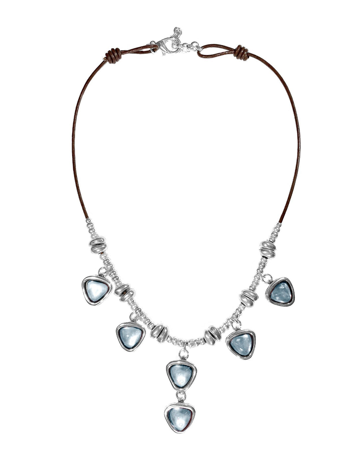 Collar bañado en plata y cristal