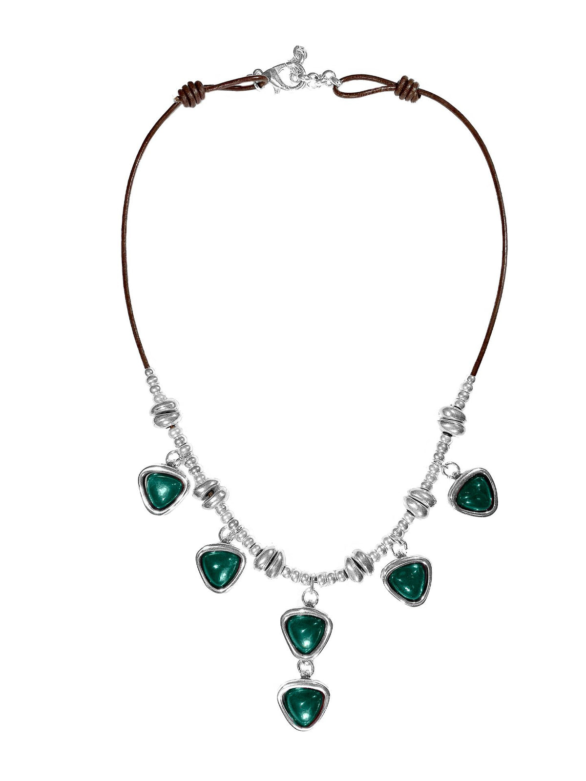 Collar bañado en plata y cristal