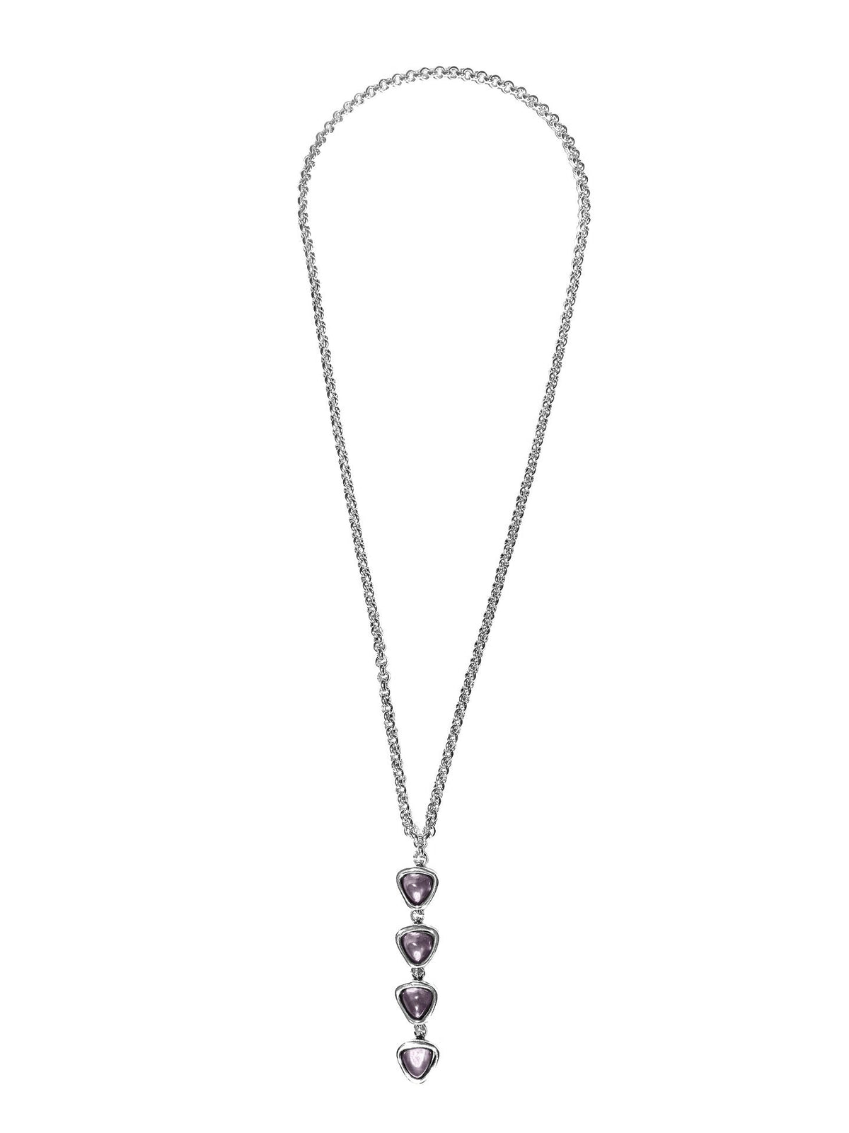 Collar con baño de plata y cristal