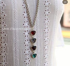 Collar con baño de plata y cristal