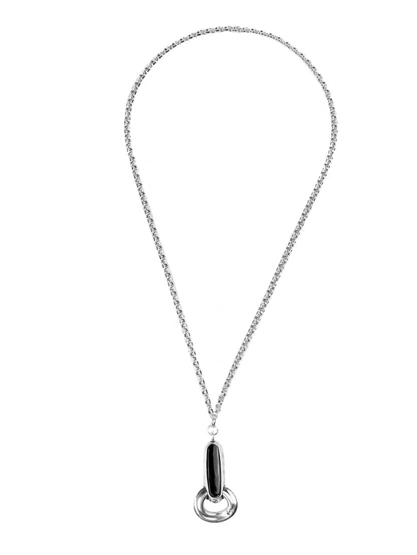Collar con baño de plata y cristal