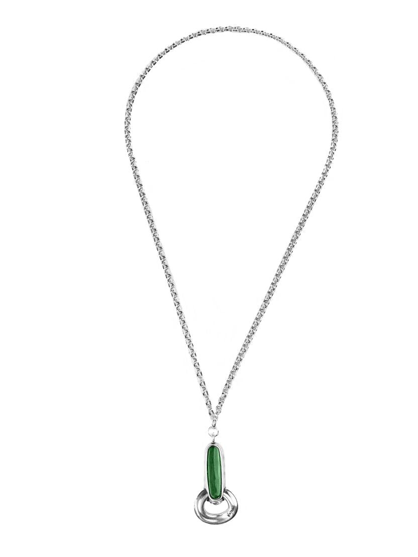 Collar con baño de plata y cristal