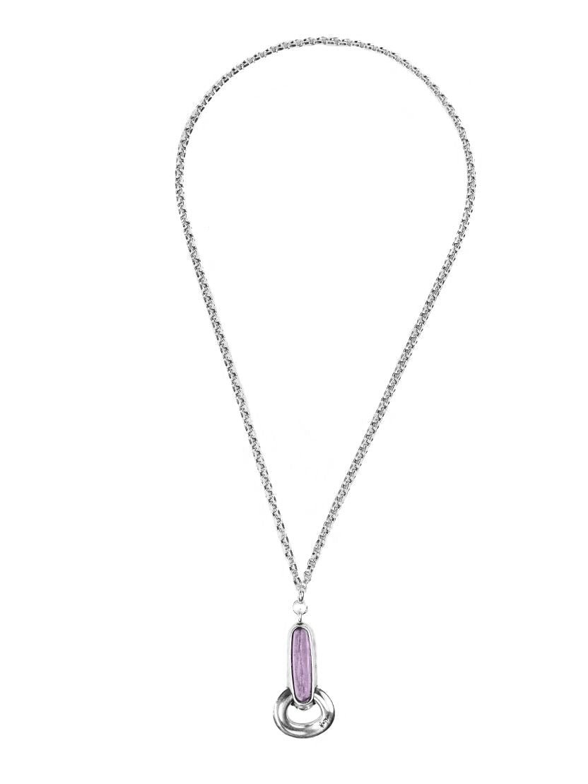 Collar con baño de plata y cristal