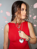 Collar con baño de plata y corazón