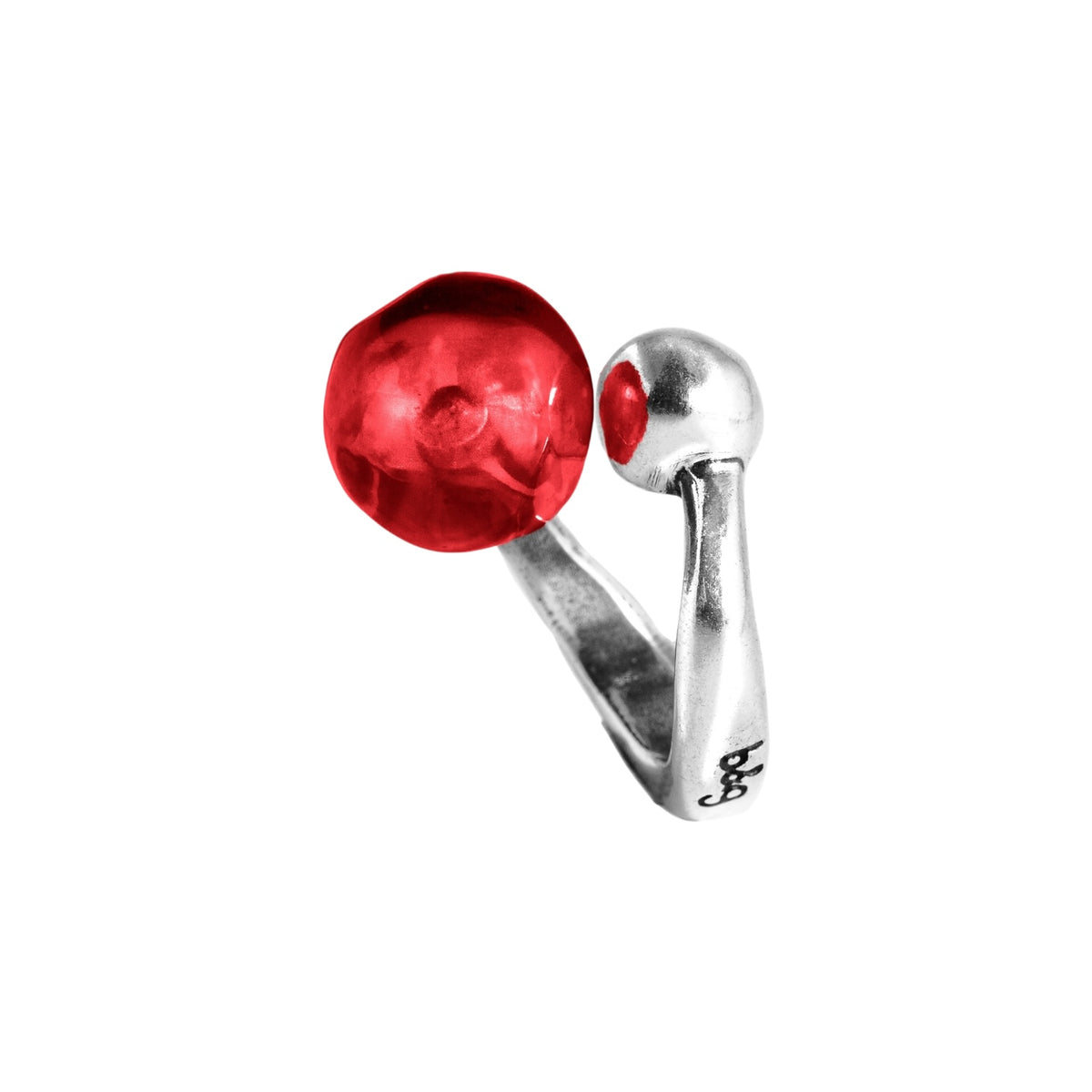 Anillo con baño de plata y resina