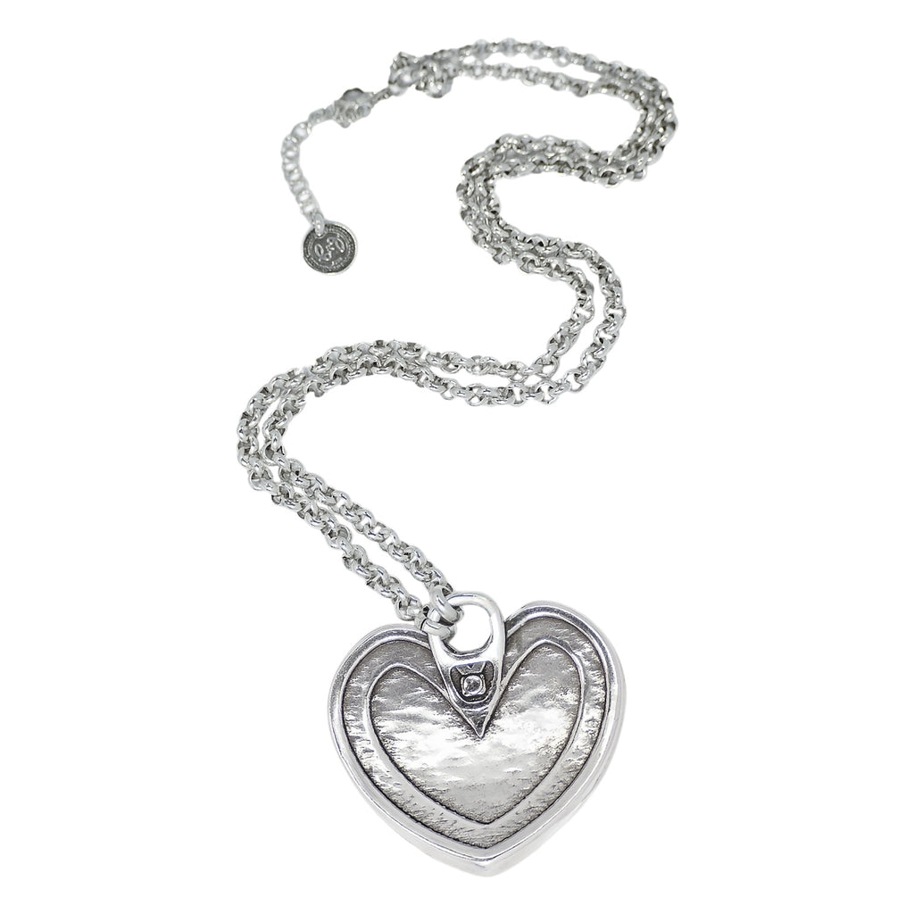 Collar largo con baño de plata y cadena
