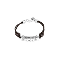 Pulsera con baño de plata y cuero