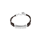 Pulsera con baño de plata y cuero