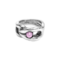 Anillo con baño de plata y resina