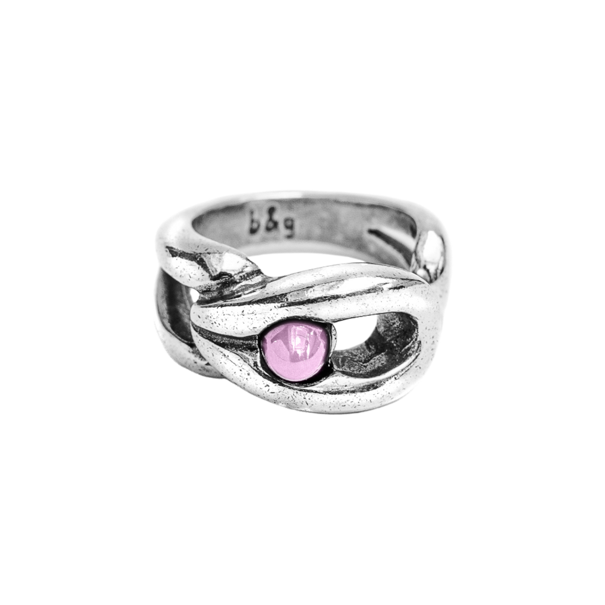 Anillo con baño de plata y resina