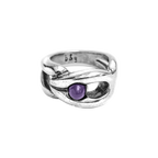 Anillo con baño de plata y resina