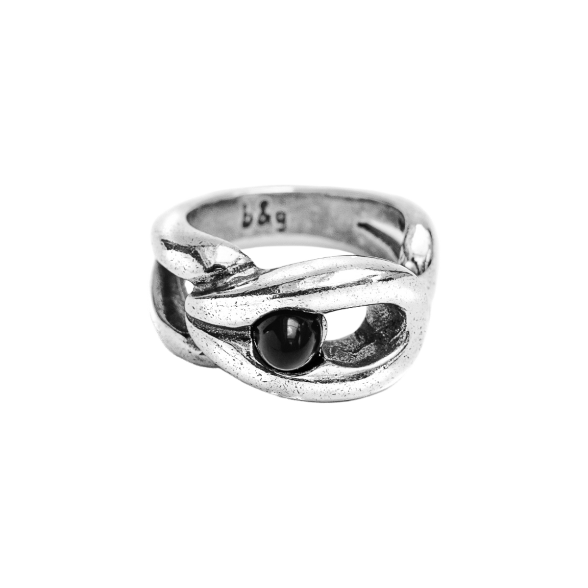 Anillo con baño de plata y resina