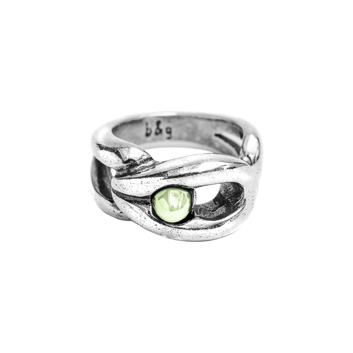 Anillo con baño de plata y resina