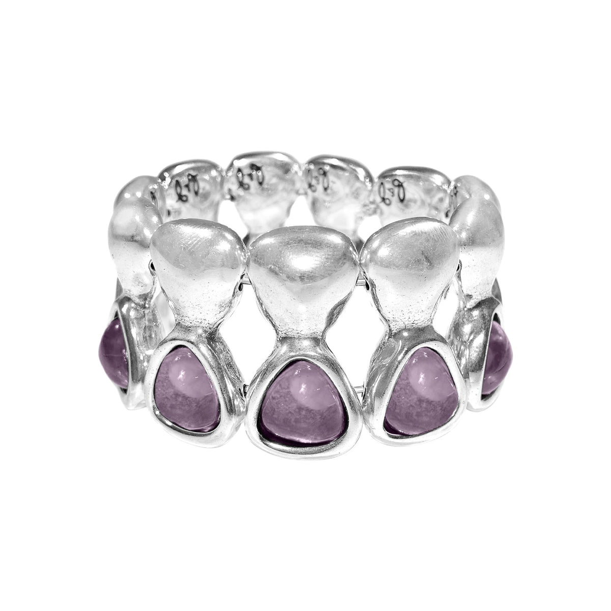 Brazalete bañado en plata y cristal