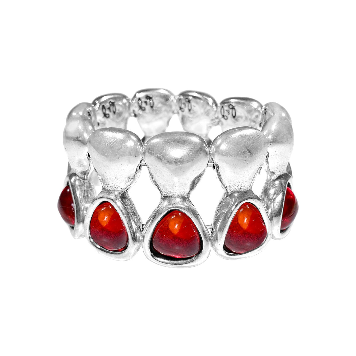 Brazalete bañado en plata y cristal